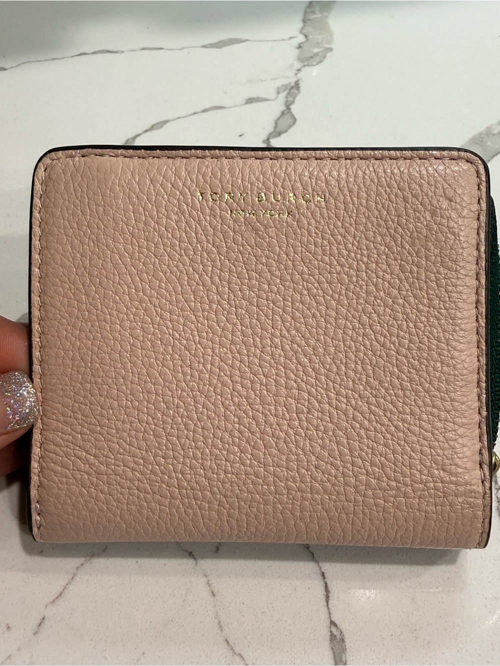Tory Burch Pebbled Leather Compact Wallet